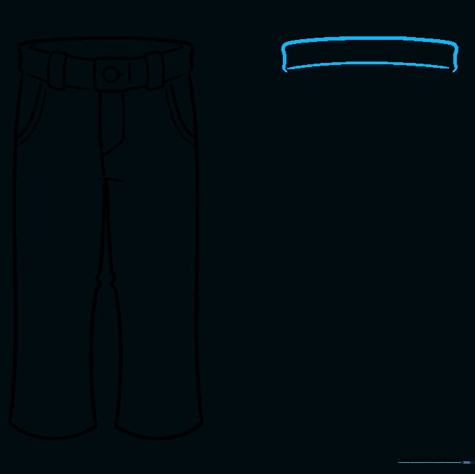 Beginning the back view of the pants with a waistband