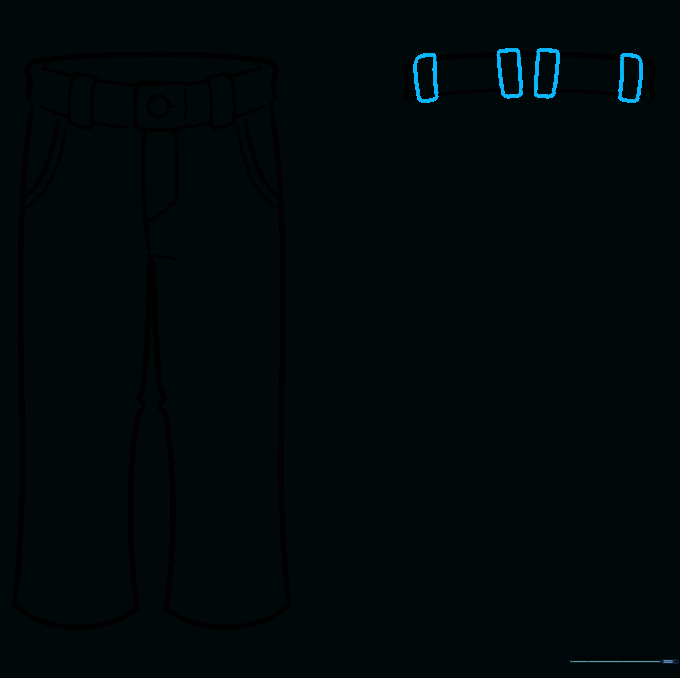 Drawing belt loops on the back waistband