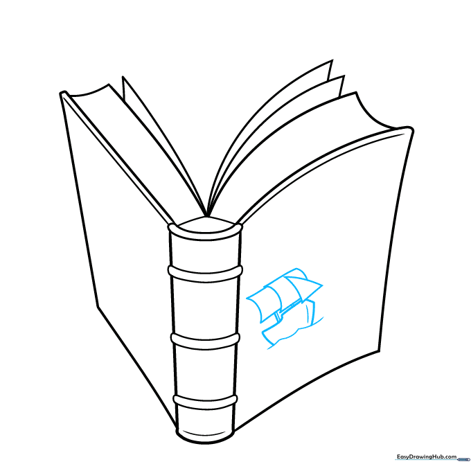 Adding a simple ship illustration to the front cover of the book.
