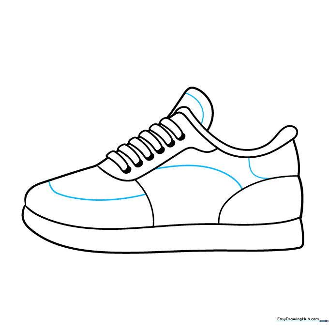 Adding panel lines to the toe and tongue to define the shoe's construction.