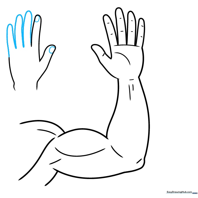Detailed view of the back of a hand with fingernails drawn.