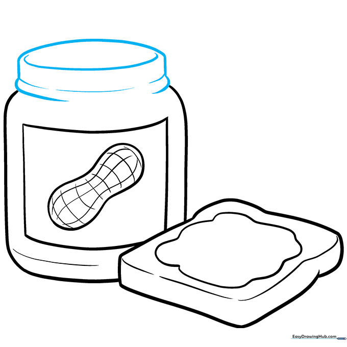 Pencil sketch detailing the ridged screw-top lid of the jar.