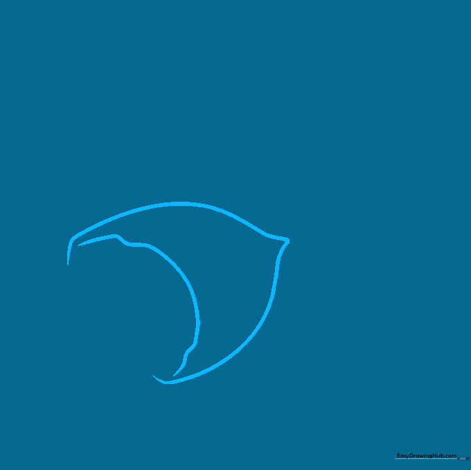 Line drawing of a single pecan shell outline with a pointed end.