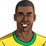 A vibrant, finished portrait of the legendary soccer player Pelé.