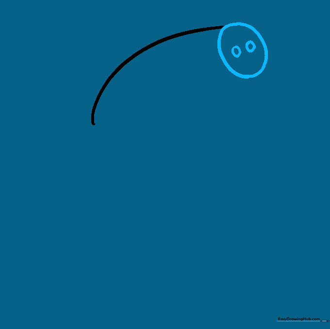 Peppa Pig's snout drawn as a circle with two small dots for nostrils.