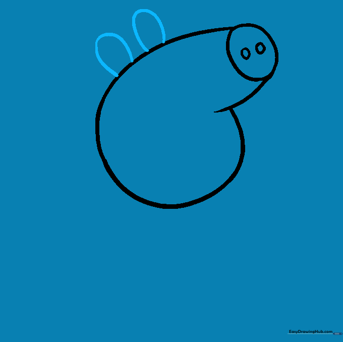 Two small ear shapes added to the top of Peppa Pig's head.