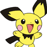 A vibrant, finished illustration of the Pokémon Pichu, ready for coloring.