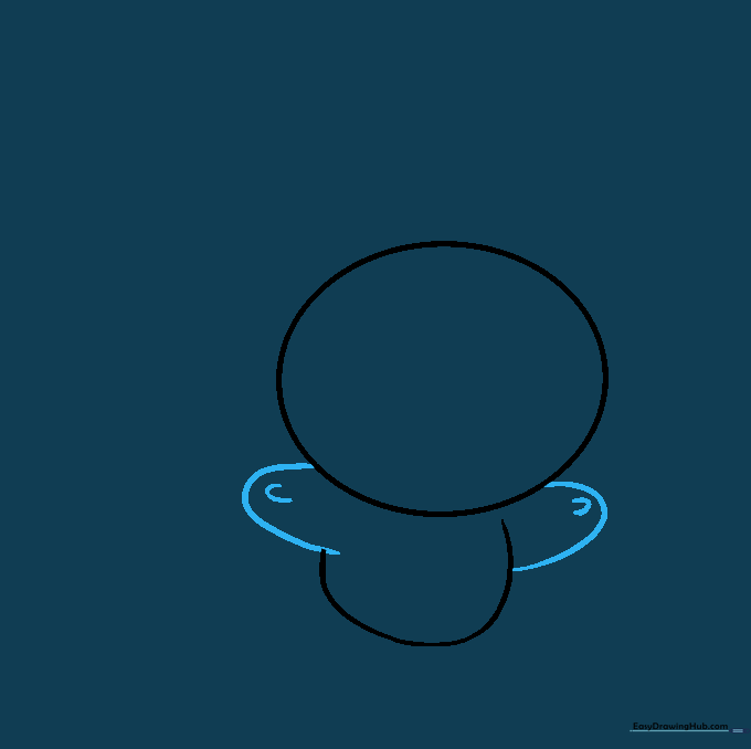 Two small arms added to the sides of the body with simple U-shaped hands.