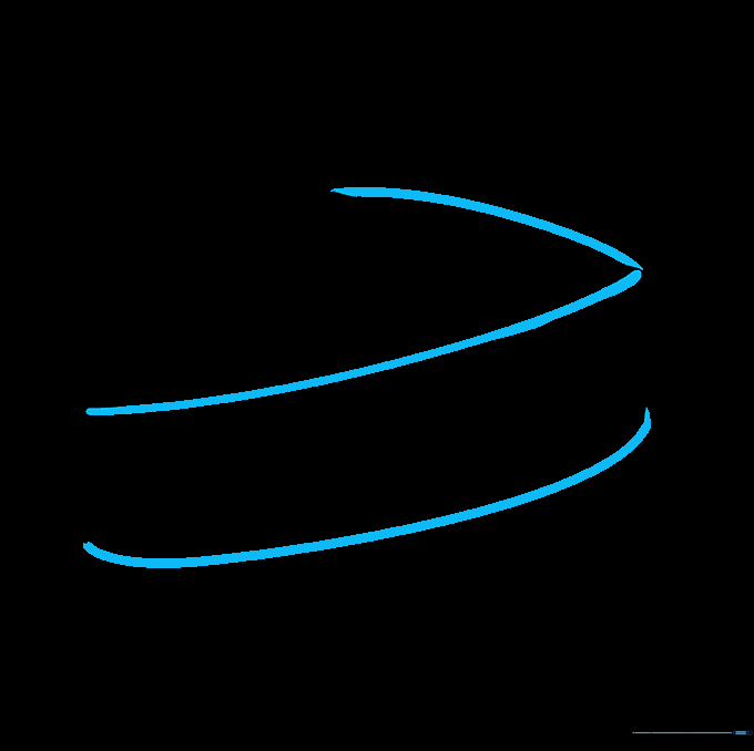 Drawing a curved line to connect the vertical sides, giving the pie slice a rounded appearance.
