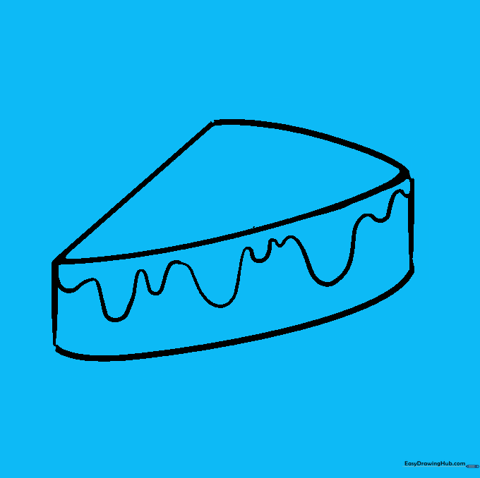 Adding a wavy crust detail to the back of the pie slice.
