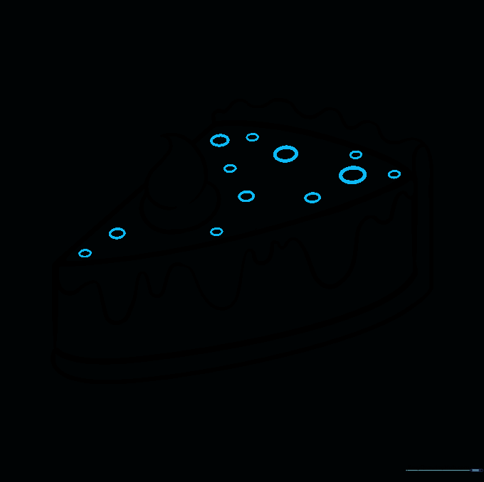 Adding small circles to the top of the pie to represent colorful sprinkles.