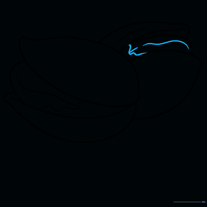 Adding wavy, organic texture lines to the pistachio nut surface.