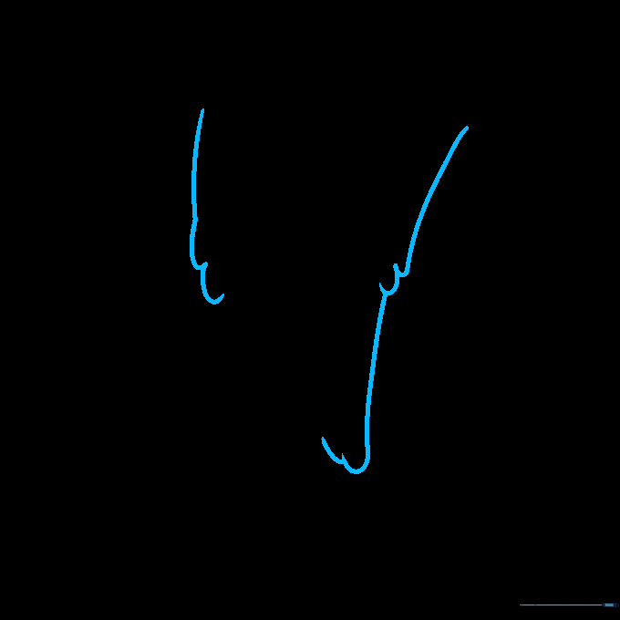 Outline of a triangular pizza slice with wavy cheese drips at the bottom edges.