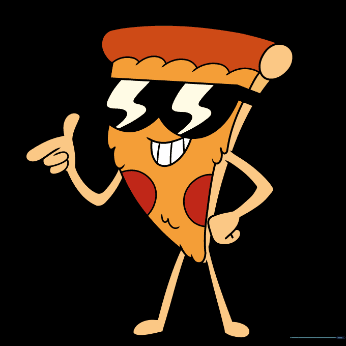 Finished, fully colored drawing of Pizza Steve.