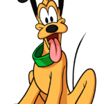 A colorful, finished illustration of Pluto from Mickey Mouse, perfect for young artists.
