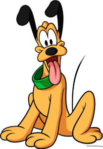A colorful, finished illustration of Pluto from Mickey Mouse, perfect for young artists.