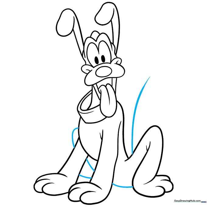 Finalizing the body outline and adding the tail.
