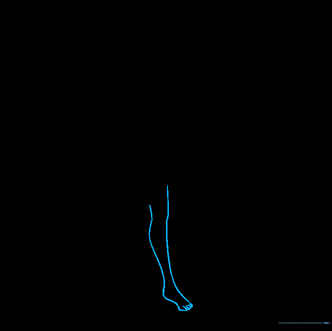 Sketch of the first leg and foot of Pocahontas.
