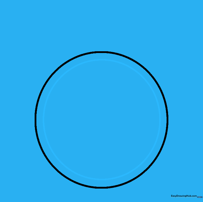 A smaller circle drawn inside the first circle to define the inner watch face.