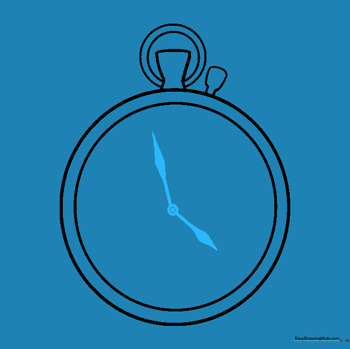 Two diamond-shaped clock hands extending from a central dot on the watch face.