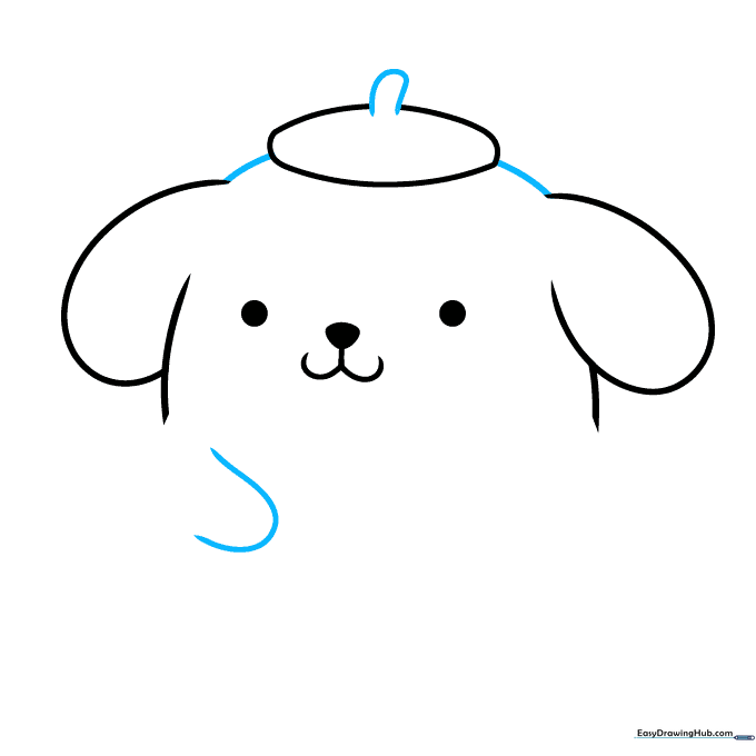 Adding a small stem to the beret and a simple U-shaped hand on the side of the body.