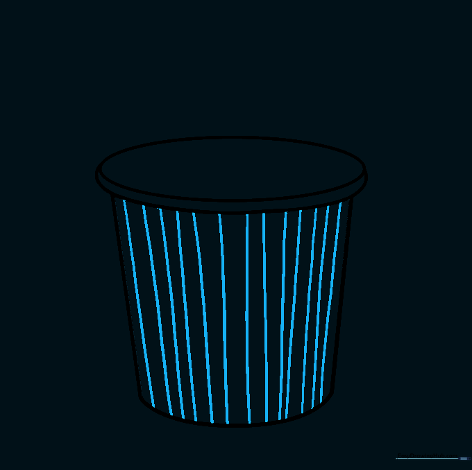 Adding vertical stripes to the popcorn bucket for a classic design.