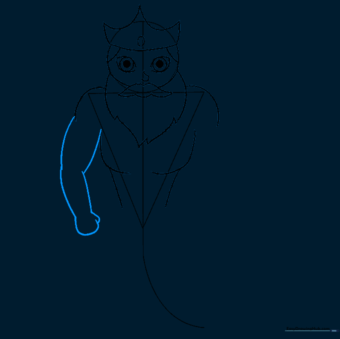 One muscular arm with a clenched fist added to the side of the torso.
