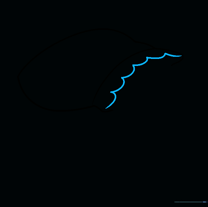 Drawing a scalloped, crinkled edge at the top of the snack bag.