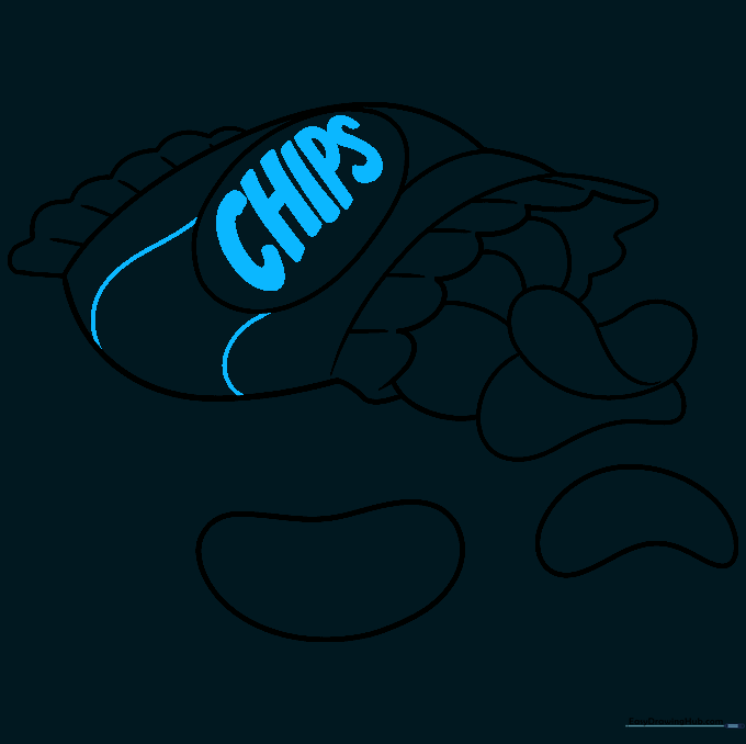 Adding the word 'CHIPS' in bold letters inside the oval label.