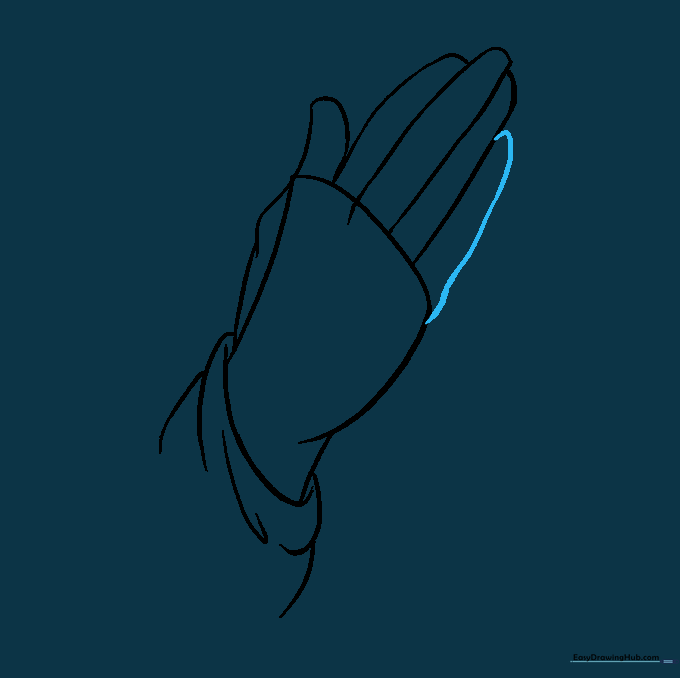Drawing the final pinky finger