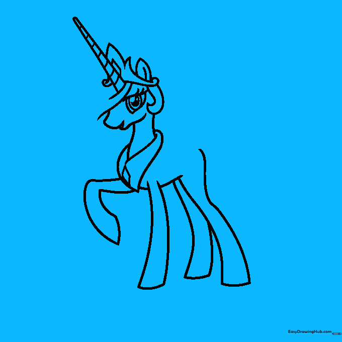 Adding the first feathered wing to the pony's back.