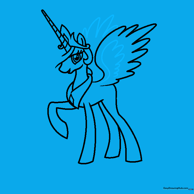 Adding the second wing to create depth in the drawing.