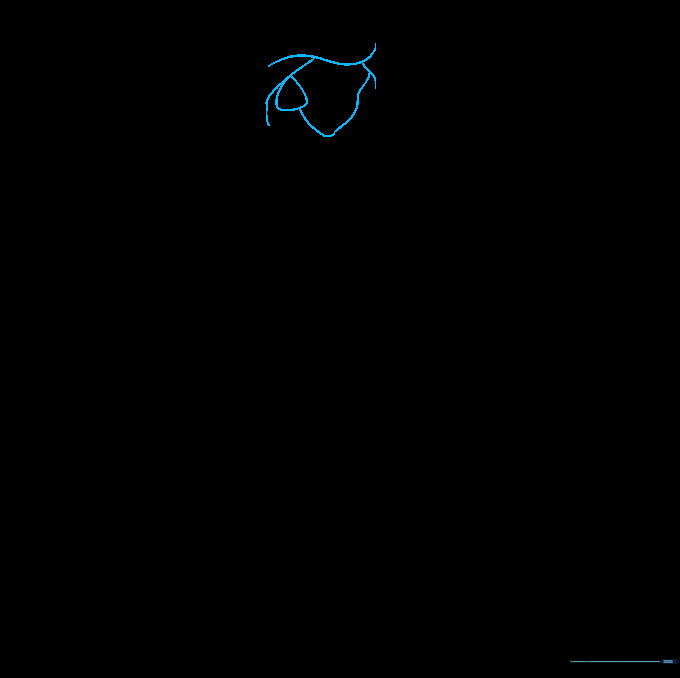Pencil sketch showing the outline of Princess Jasmine's face and a small triangle for her earring.