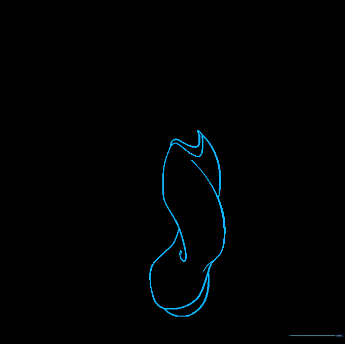 Drawing showing the addition of Jasmine's loose, flowing pant legs.