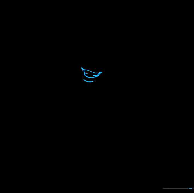 Princess Leia's face completed with a smiling mouth and chin definition.