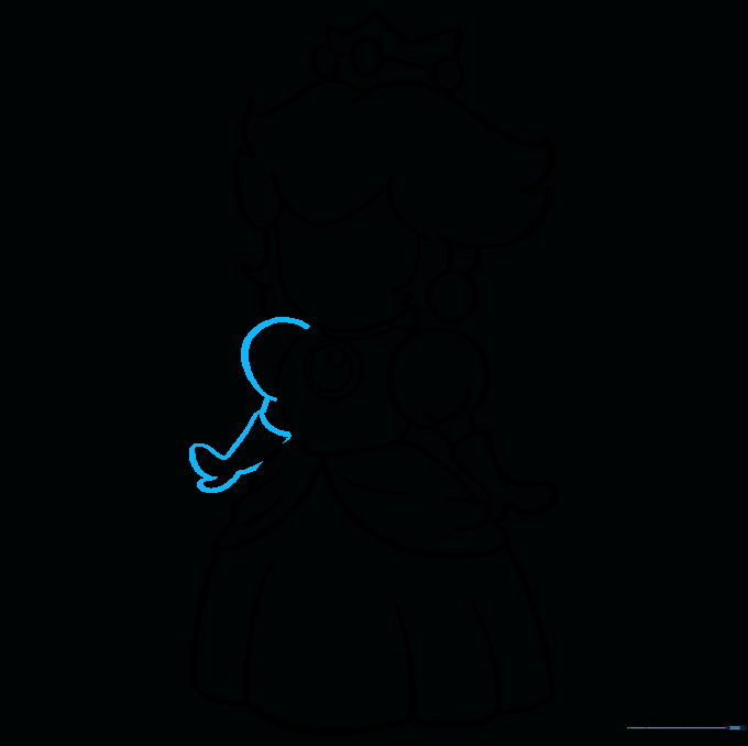 Drawing showing the addition of the second puff sleeve and arm.