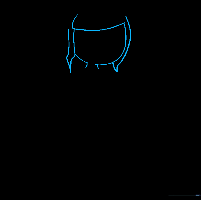 Line drawing of Princess Zelda's face and neck outline on a white background.
