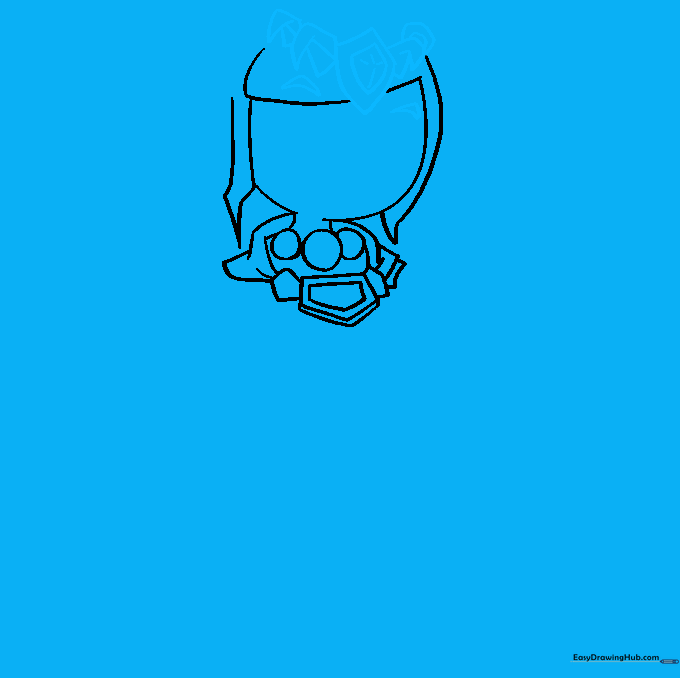 Detailed sketch of Princess Zelda's crown and eyebrow placement.