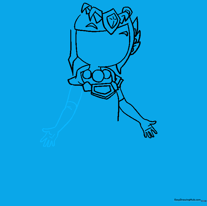 Drawing of Zelda's second arm and hand in a graceful pose.