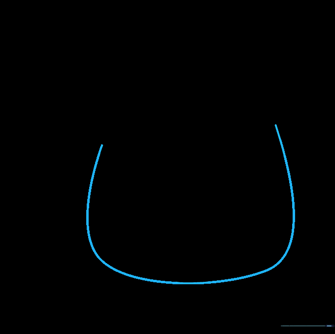 The outline of the cat's body is refined with smooth, connected curved lines.