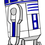 Colorful finished illustration of R2-D2 from Star Wars.