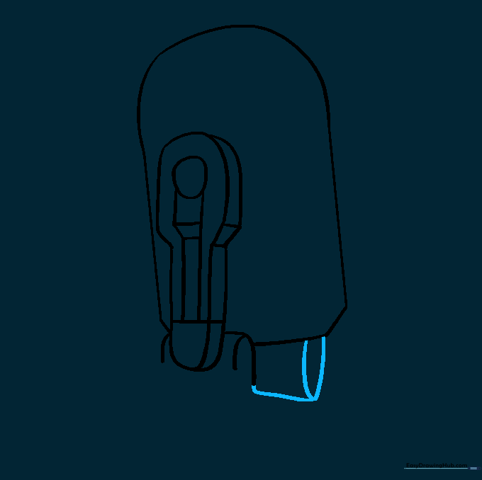 Drawing the outline for the second foot on the opposite side.