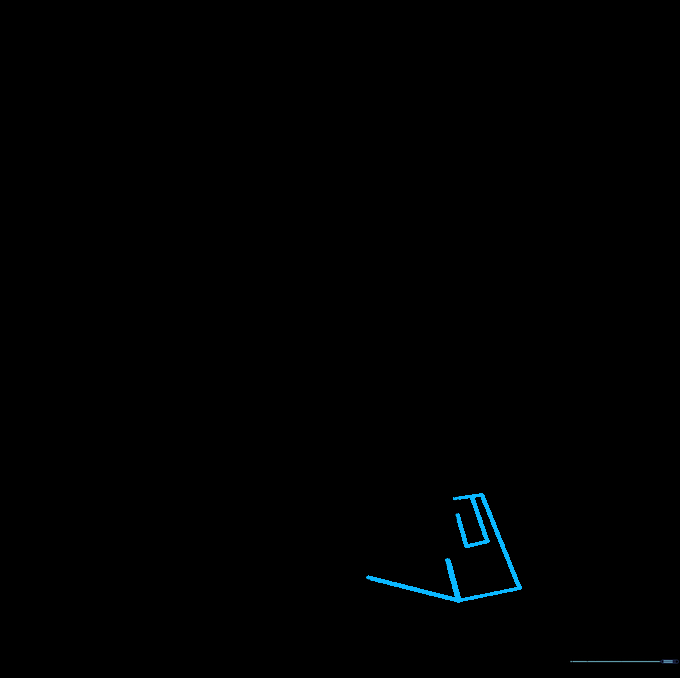 Completing the leg structure with additional trapezoid shapes.