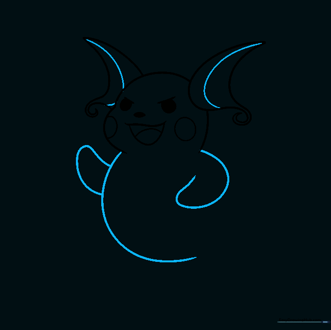 Outlining the main body and arm positions beneath the head.