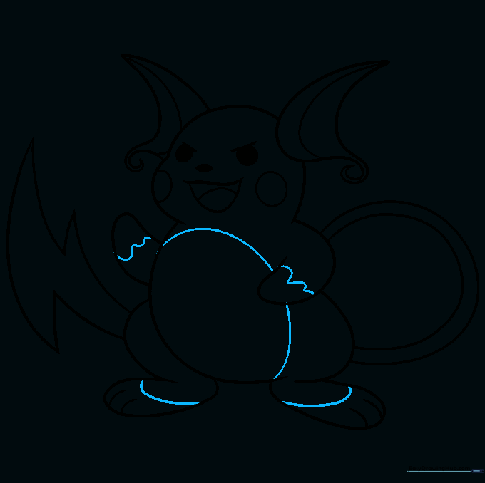 Adding final body markings and cleaning up the outline for the finished drawing.