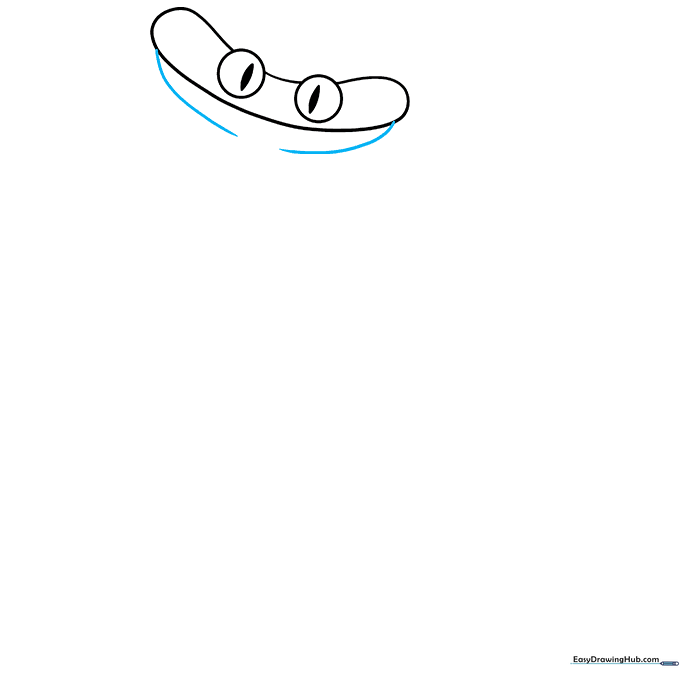 Adding curved lines to the bottom of the head to define the mouth area.