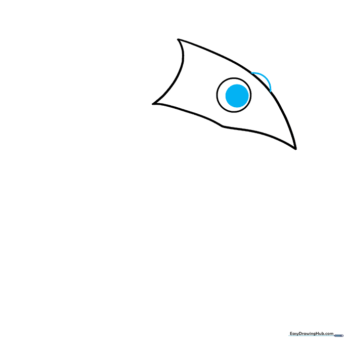 Detailing the eyes of Yellow with a pupil and a secondary eye outline.