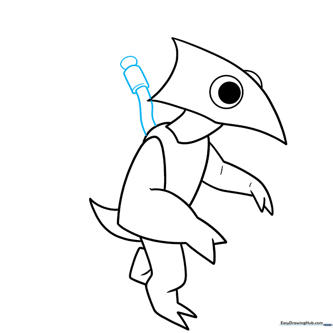 Drawing the helicopter attachment on top of the character.