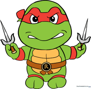 A vibrant, finished illustration of Raphael from Teenage Mutant Ninja Turtles, showcasing his red mask and green skin.