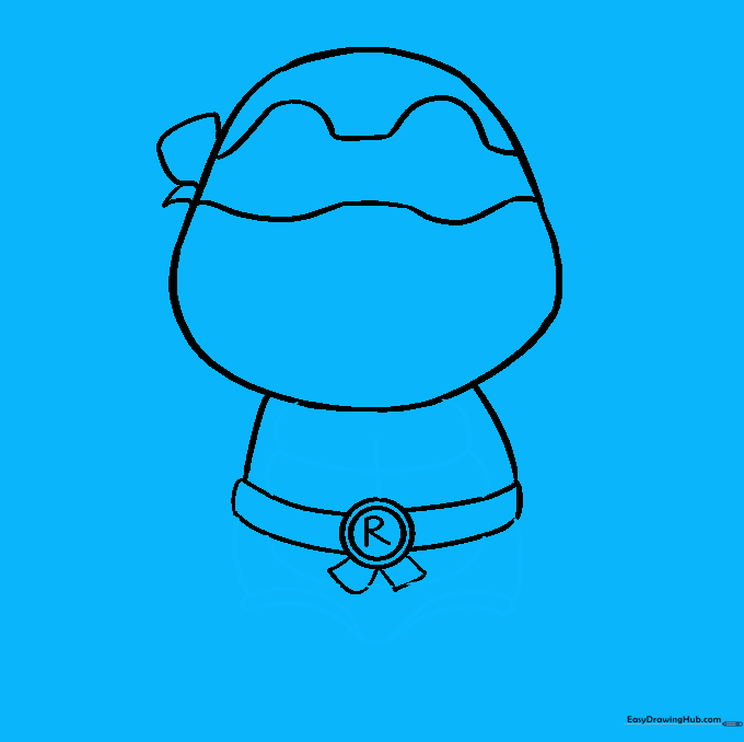 Detailing the chest and abdominal area of the turtle shell.